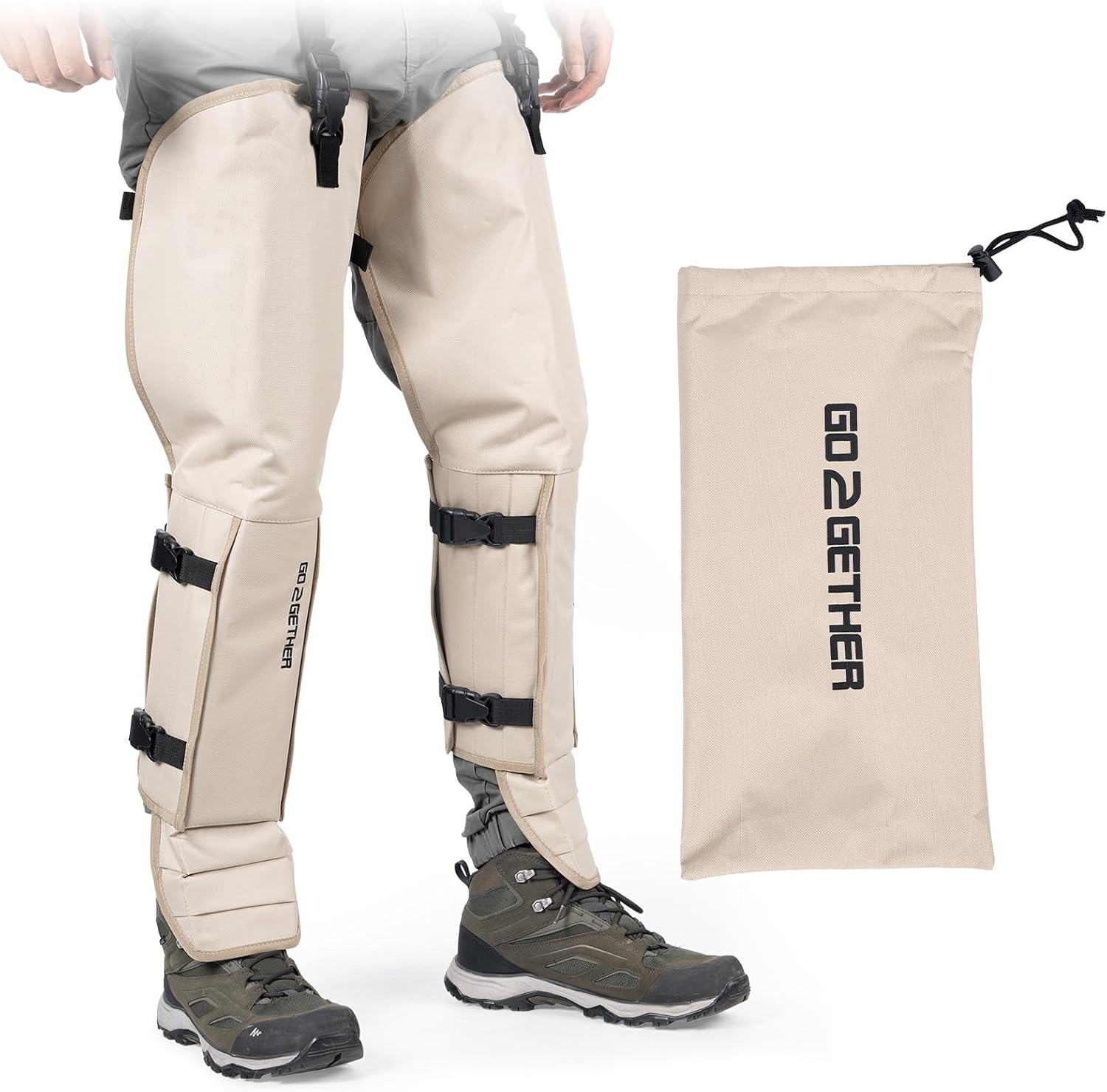 G2 GO2GETHER Snake Gaiter, Durable Snake Guard Gaiters for Hunting, Waterproof Snake Legging Chap for Men and Women,Snake Bite Protection Gaiter for Whole Leg with Adjustable Size