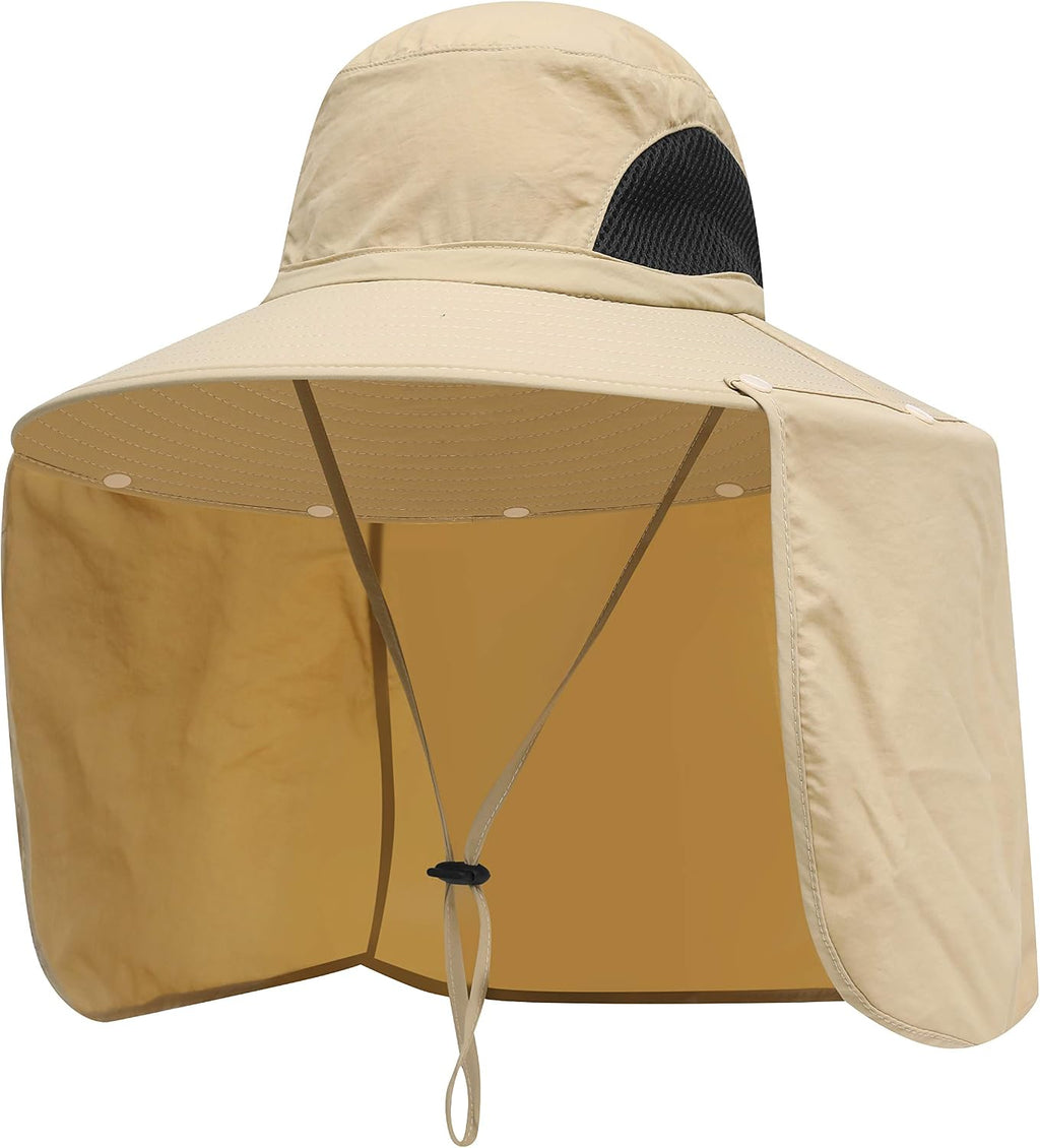 Sun Blocker Hats Outdoor Sun Protection Fishing Cap with Neck Flap Large Brim Outdoor Hat