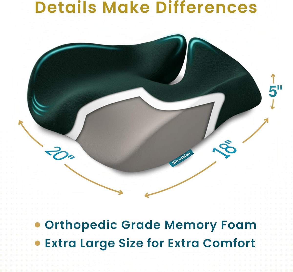 Seat Cushion for Tailbone Pain Relief, Extra Large Office Chair Cushion