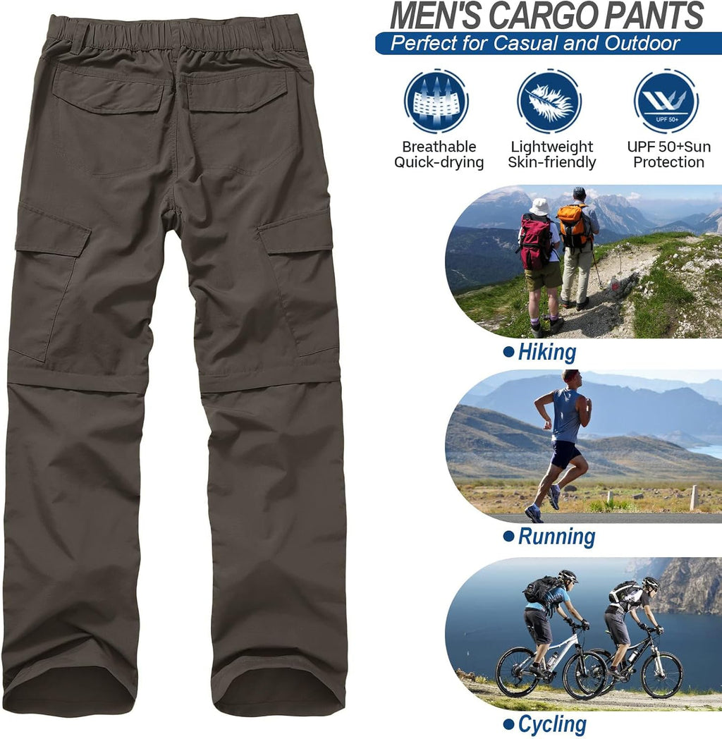 linlon Boy Scout Pants Hiking Mens Convertible Zip Off Safari Fishing