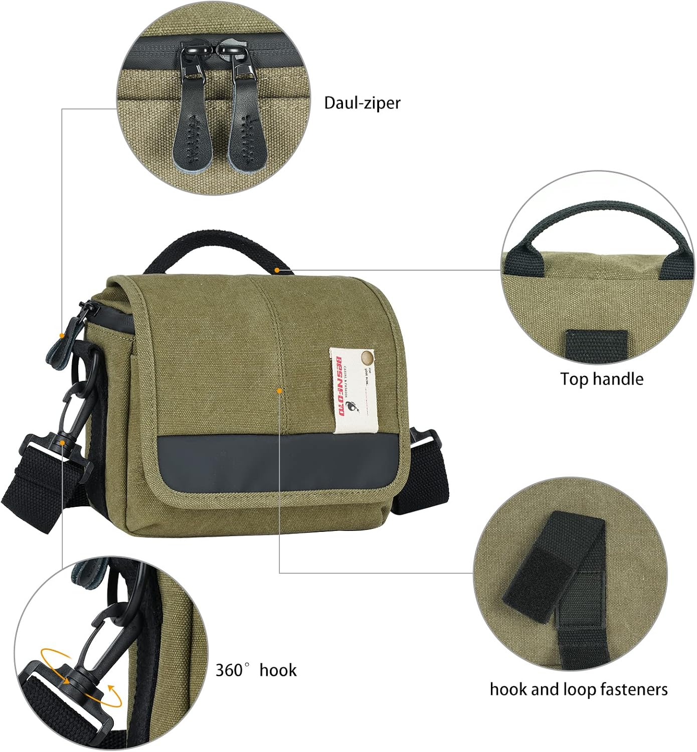 Besnfoto Camera Bag Small Crossbody Camera Shoulder Purse Compact Case