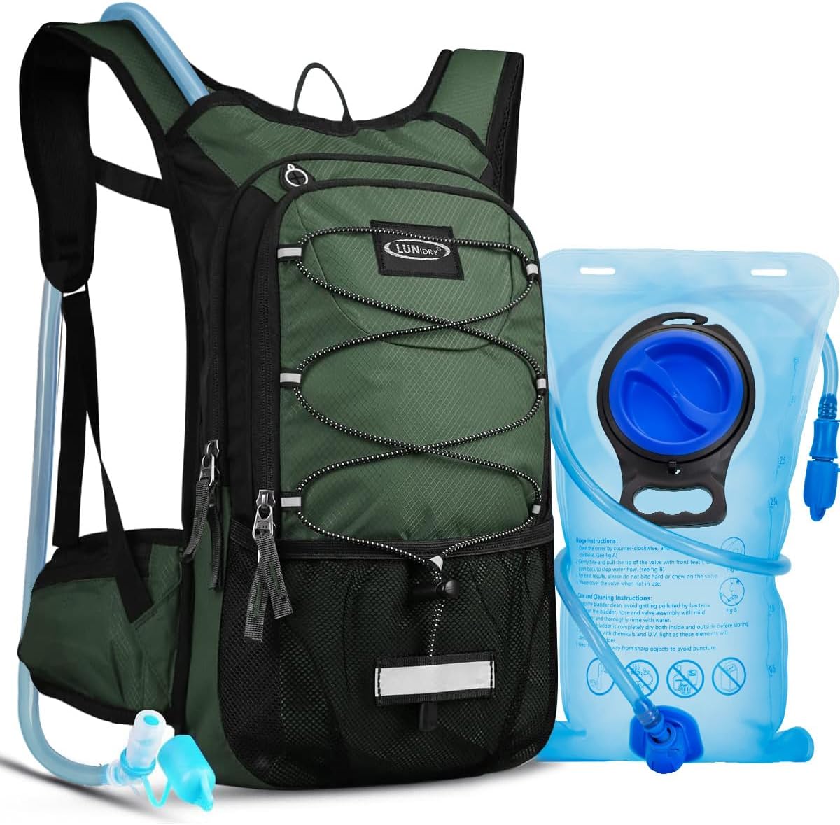 Hydration Backpack with 3L Water Bladder, Small Hydration Pack Backpack for Men Women, Lightweight Water Backpack with Cooler Layer for Running, Biking, Hiking