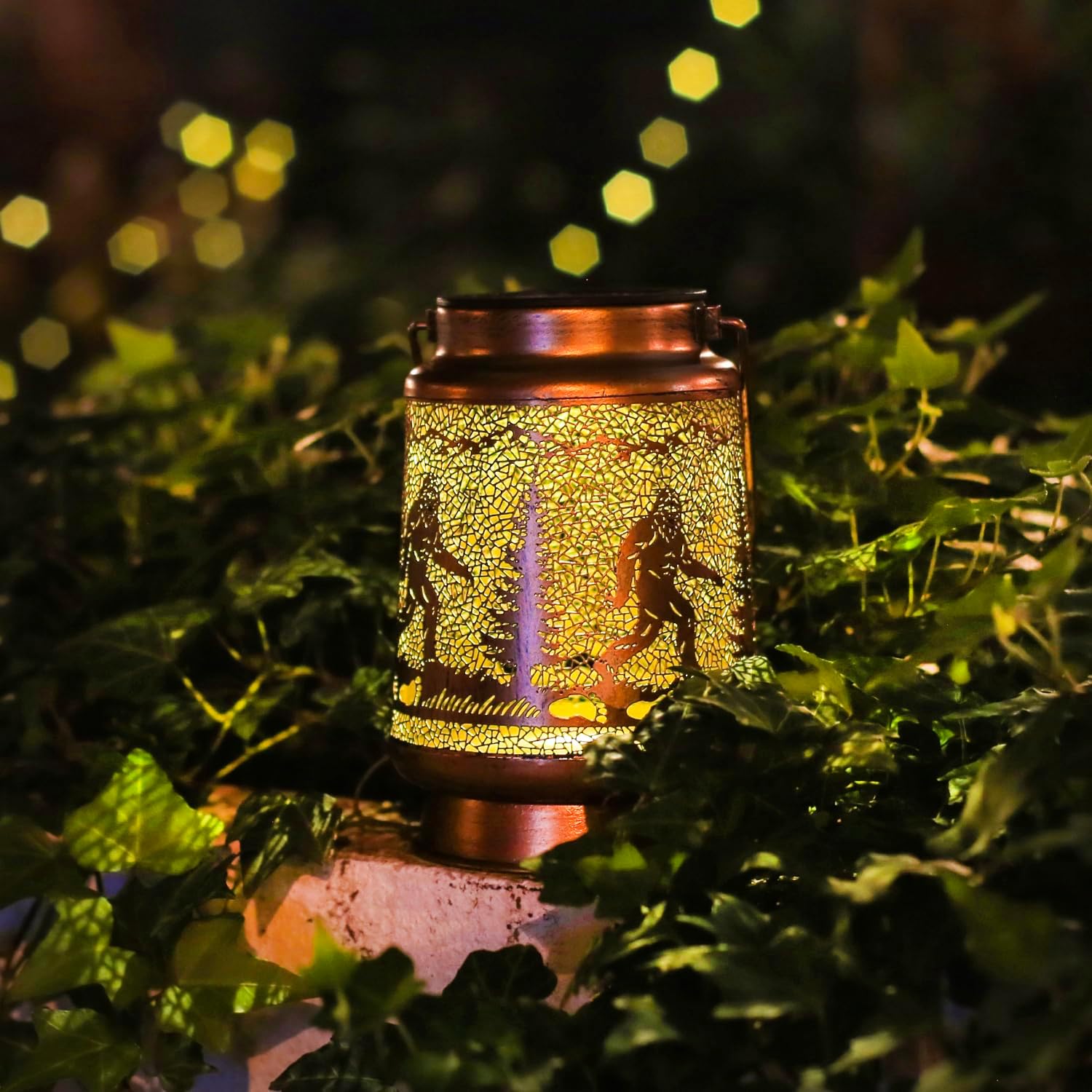 Bigfoot Solar Lanterns Outdoor Waterproof Hanging Solar Lights Big Foot Sasquatch Gifts for Men Women Metal Decorative LED Lanterns for Yard, Patio, Lawn, Pathway, Landscape, Garden Decor