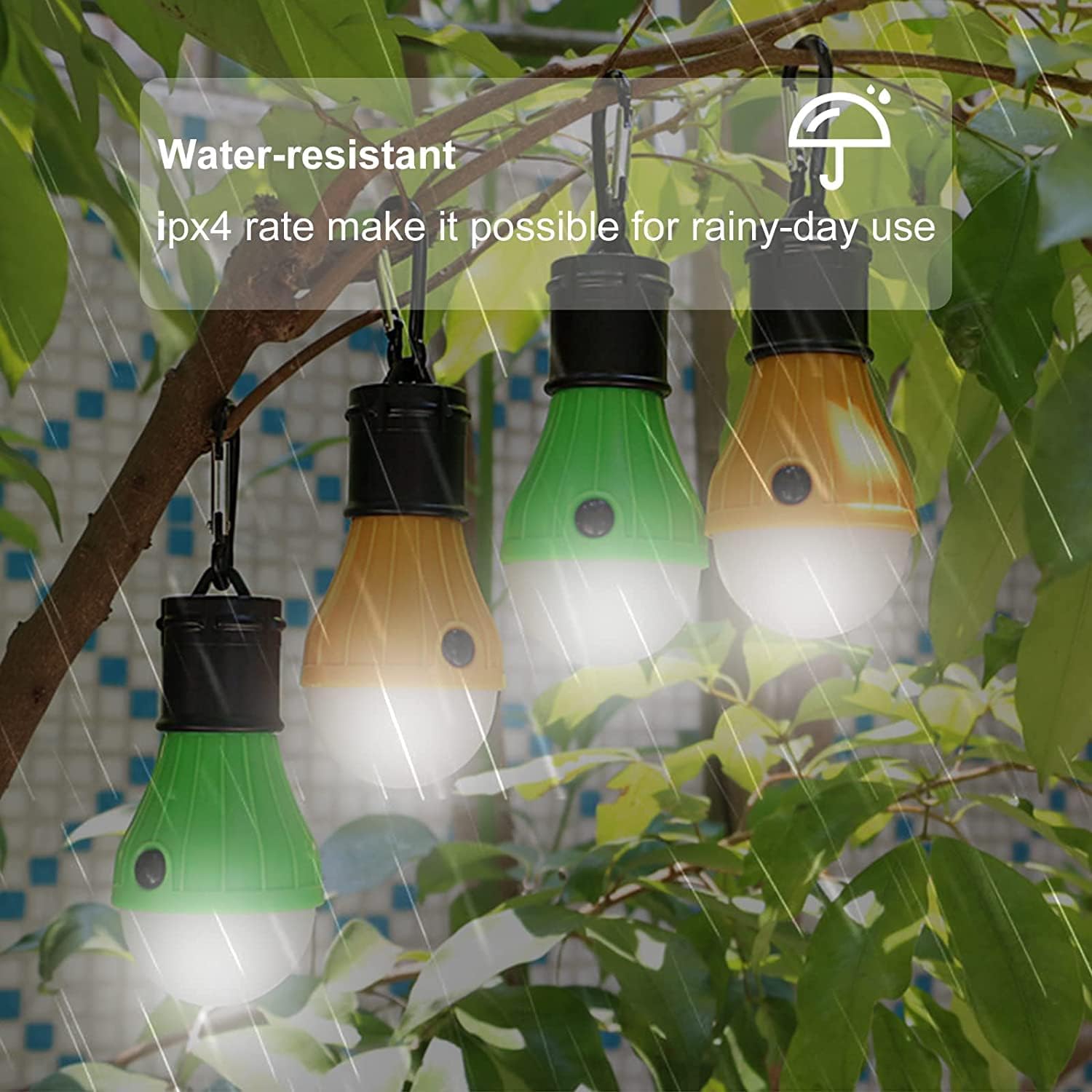 LED Camping Tent Lantern, Portable Outdoor Waterproof Emergency Light Bulb