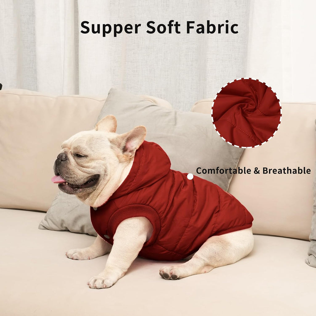 Vecomfy Warm Dog Coats with Hoodie,Winter Dog Jackets for Smaller Dogs