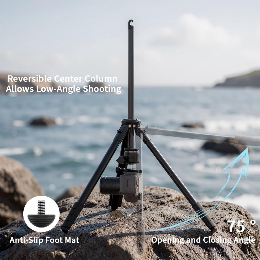 KINGJOY 72'' Camera Tripod Compact for Travel with 360° Ball Head