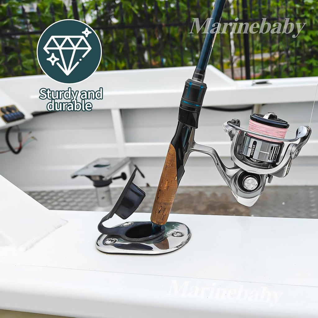 2PCS Flush Mounting Fishing Rod Holders with Rubber Cap, Liner and Gasket (Screws Included)