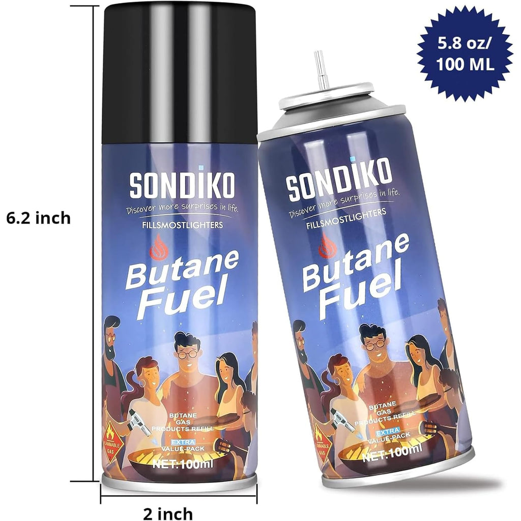 Sondiko Butane Refill, High-Purity Butane Fuel Canister 100ml