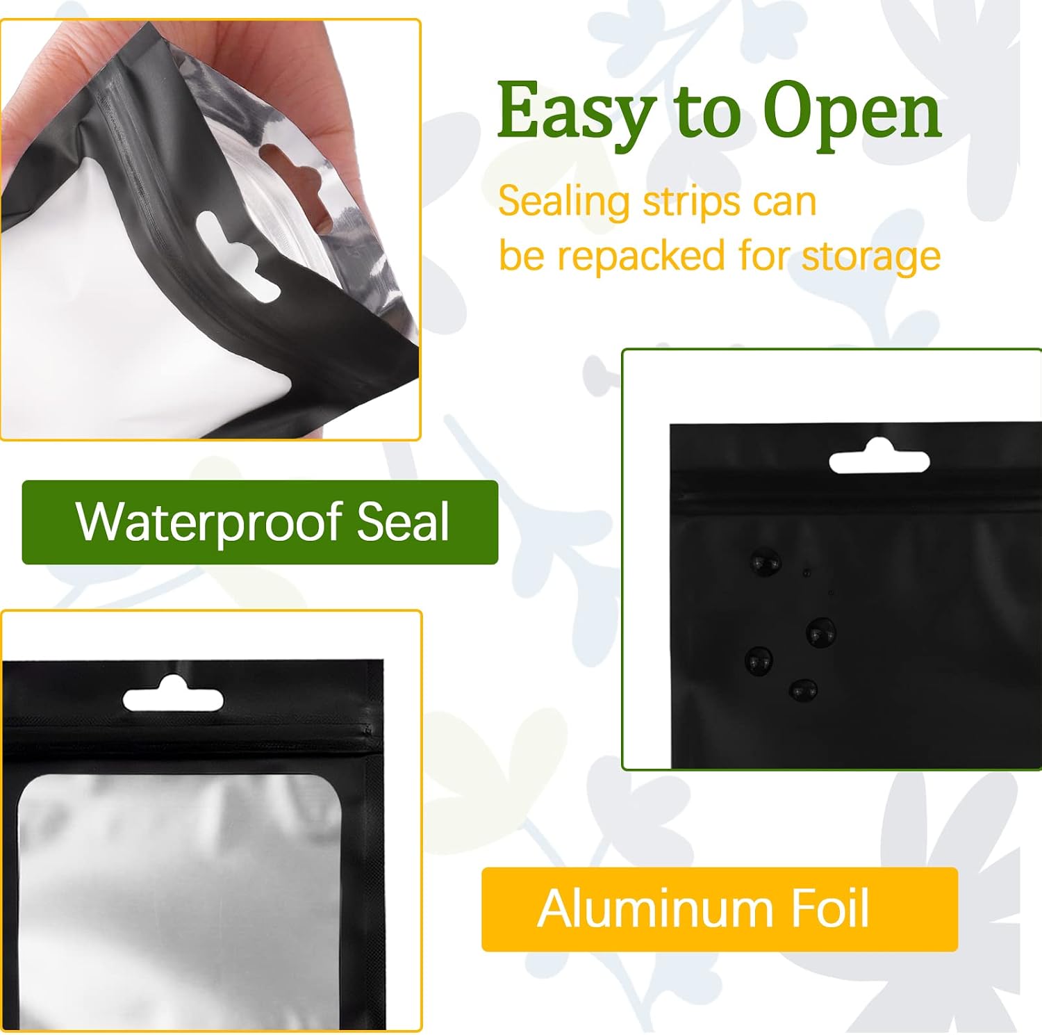 Gwybkq Resealable Food Storage Bags