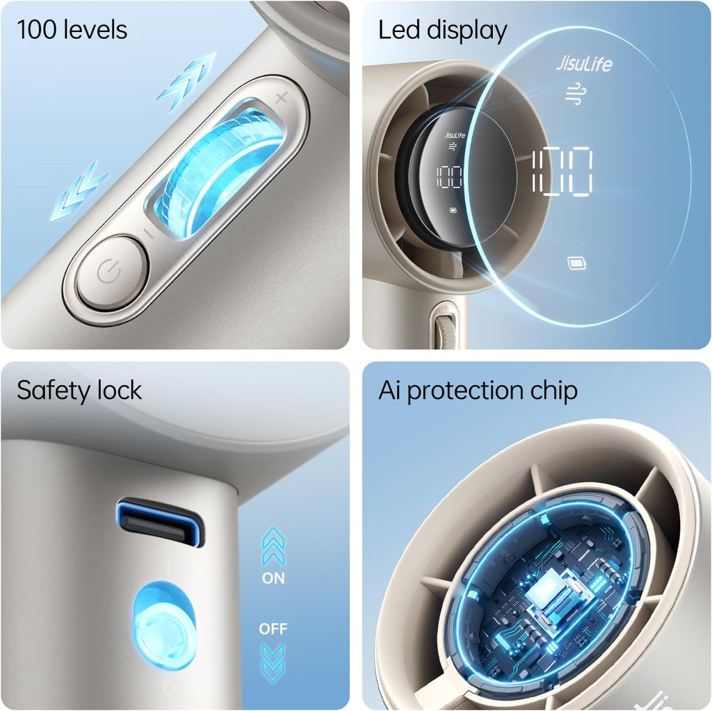 JISULIFE Portable Fan Pro 2026, 40Hrs Max Cooling Personal Handheld Fan