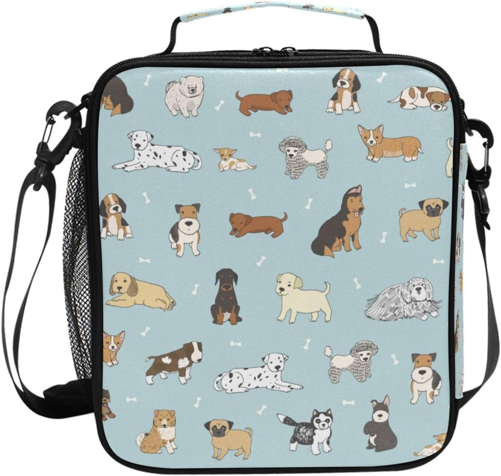 Cute Dog Lunch Box Insulated Lunch Bag Cooler Tote Bag