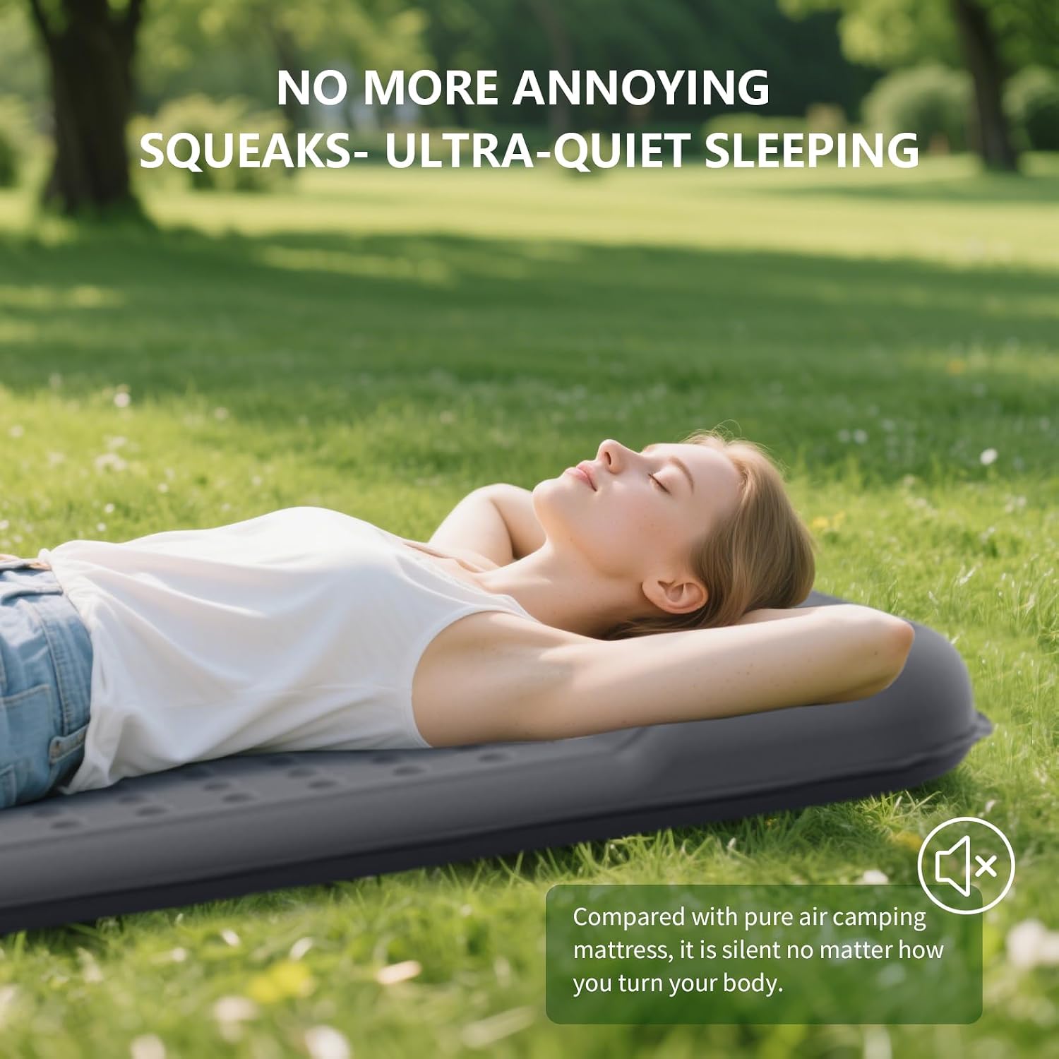 HiiPeak Memory Sleeping Pad, Compact 3" Thick Foam Sleeping Mats with Pillow, 9.5 R-Value Insulated Camping Mattress Pad, Easy Inflate & Deflate, Inflatable Sleep Mat for Backpacking Hiking Car Tent