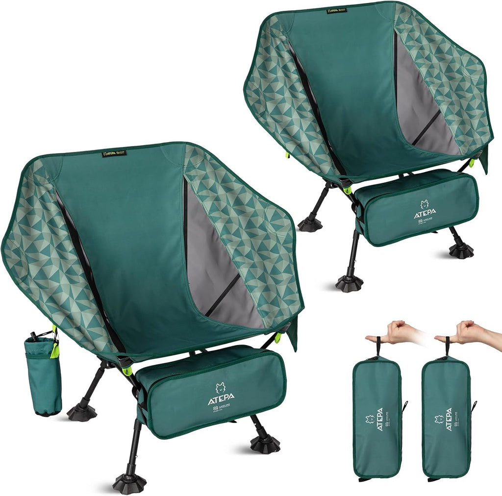 ATEPA UFO3.0 Lightweight Backpack Beach Chair, 330 lbs Heavy-Duty Aerospace Aluminum Foldable Chair with Hexagon Ergonomic Seat Anti-Sink Feet, Compact Portable Outdoor Gear for Beach Hiking