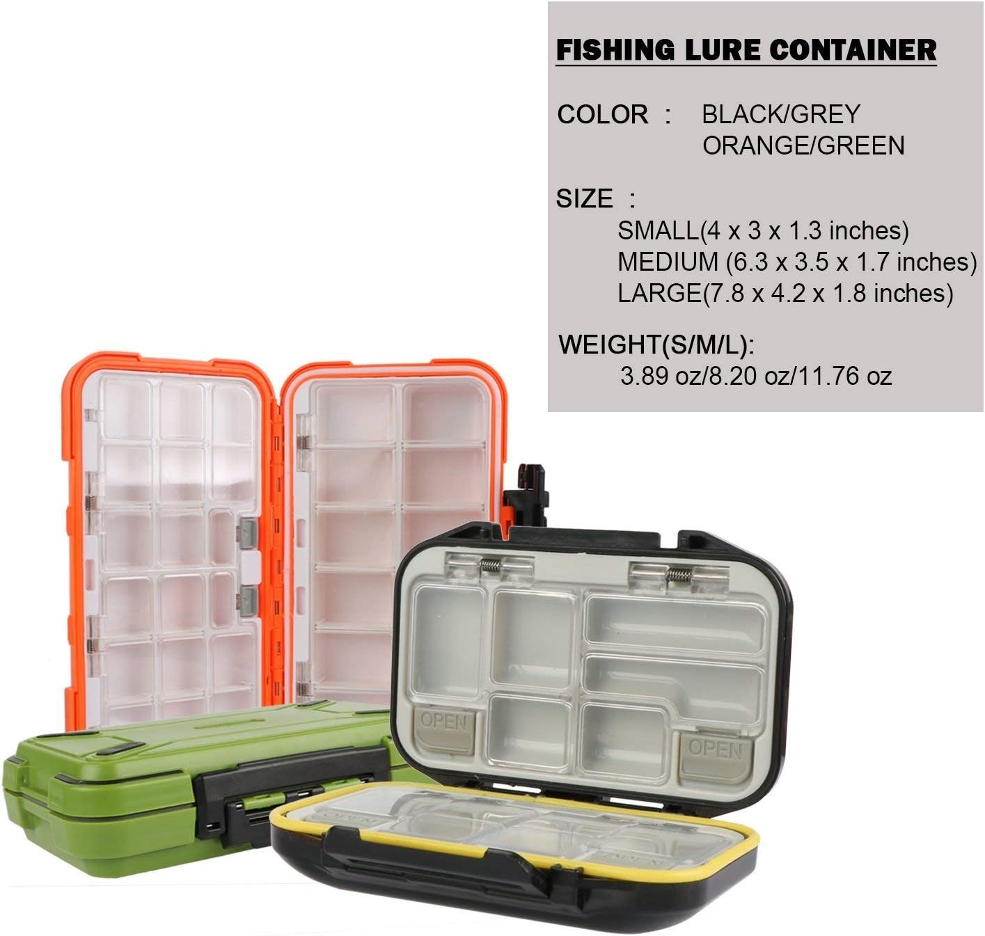 Fishing Lure Boxes, Waterproof Portable Tackle Box Organizer With Storing Tackle Set Plastic Storage - Mini Utility Lures Fishing Box, Small Organizer Box (Storage-O-M)