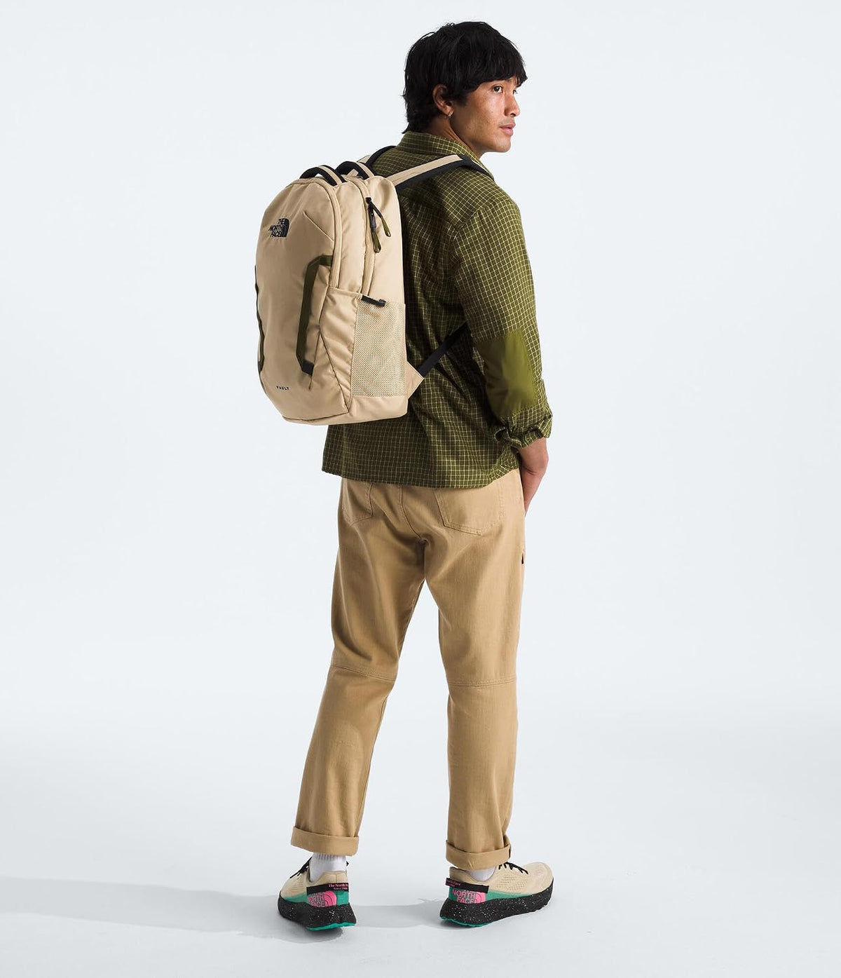 The North Face Vault Everyday Laptop Backpack, Khaki Stone/Blk, One Size