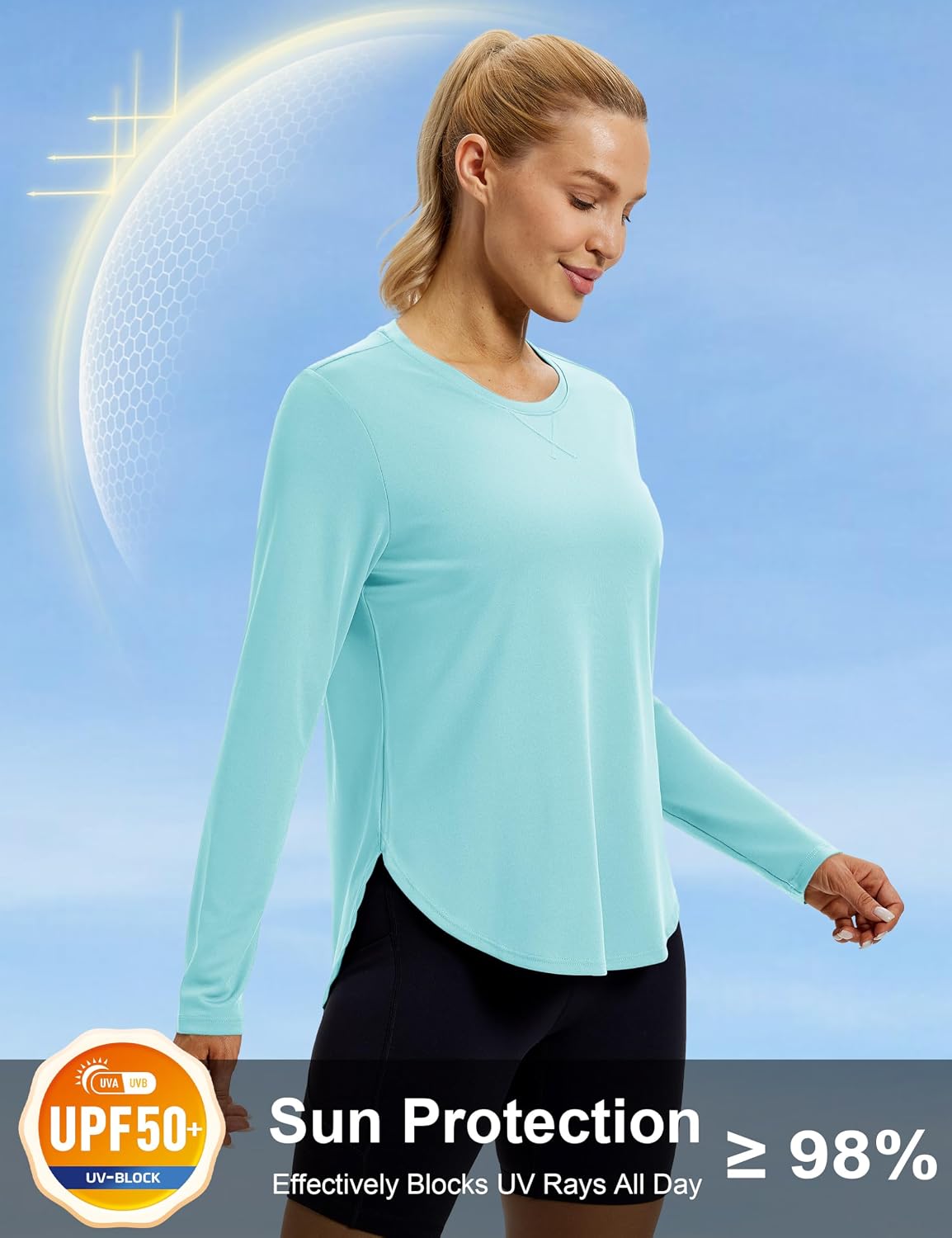 MAGCOMSEN Women's UPF 50+ Long Sleeve Shirt Moisture Wicking Top for Hiking