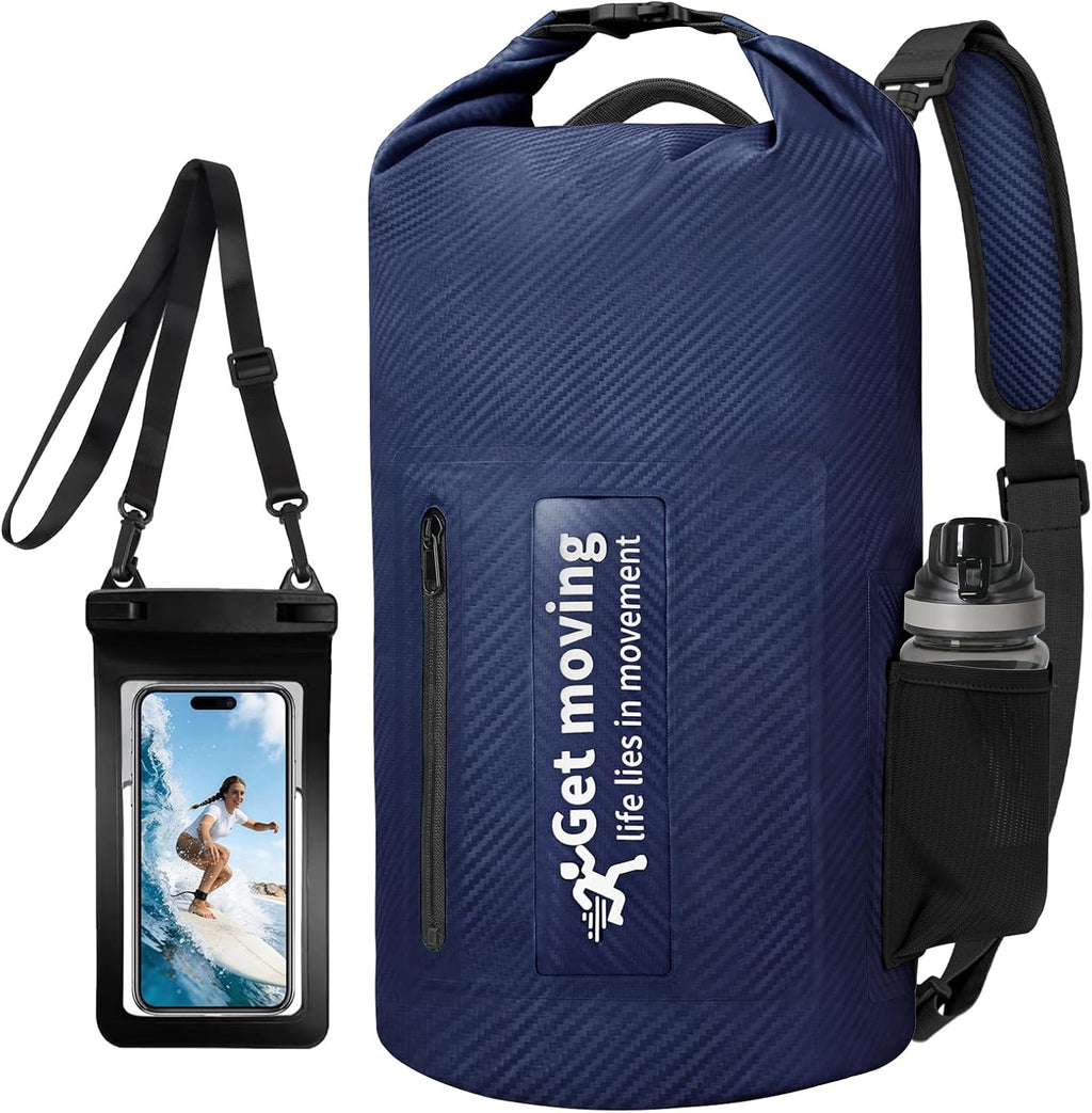 BKNOOU Dry Bag Waterproof for Kayaking, Roll Top Backpack for Women Men