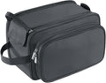 Buruis Extra Large Toiletry Bag for Men, PU Leather Travel Dopp Kit, Black
