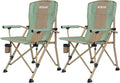 XGEAR 330LB Heavy Duty High Back Hard Arm Camping Chair with Cup Holder