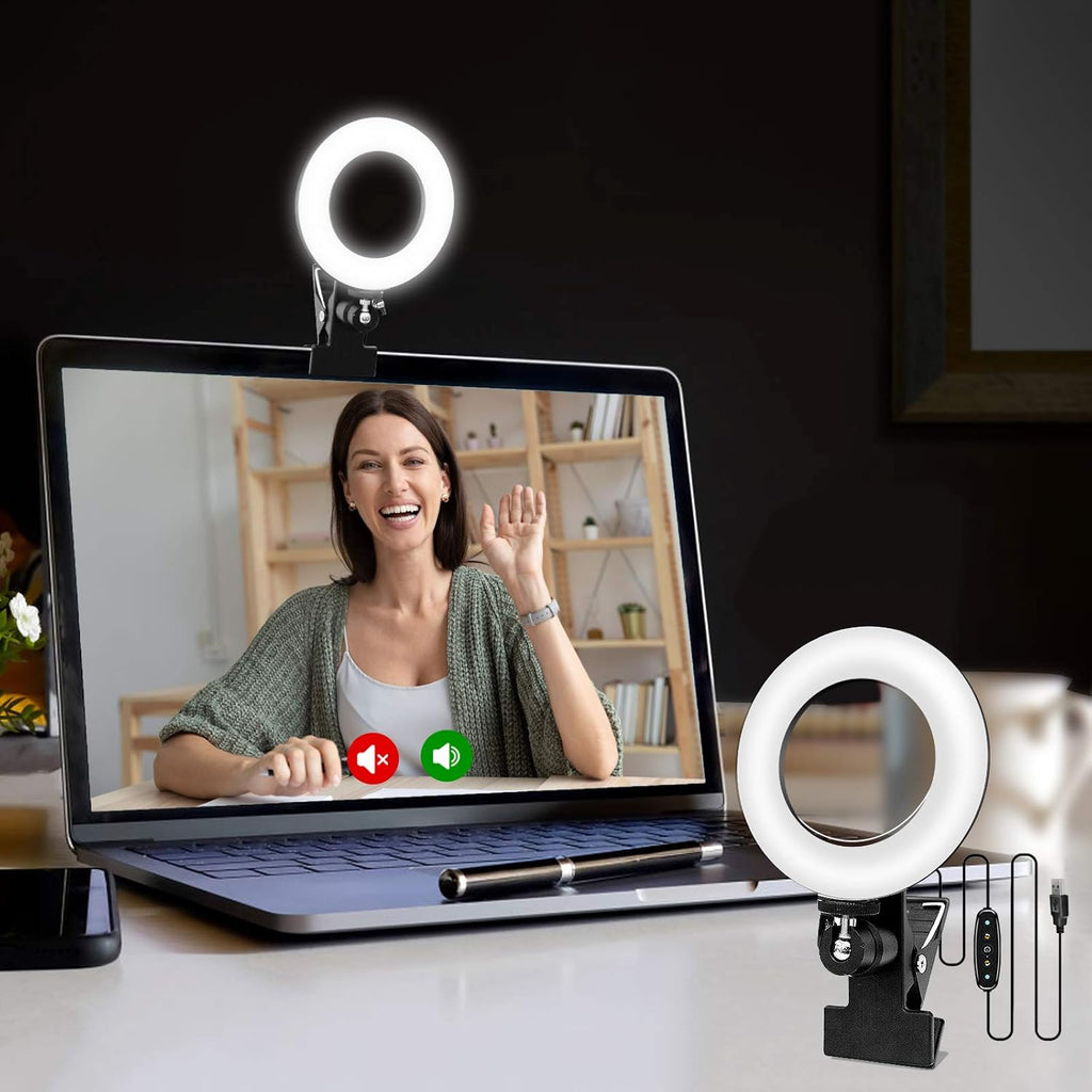 Cyezcor Video Conference Lighting Kit, Ring Light for Monitor Clip On