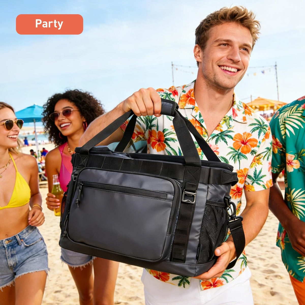 TOURIT 2-Zone Soft Cooler Bag 30/48 Cans, Dry & Wet Insulated Beach Cooler
