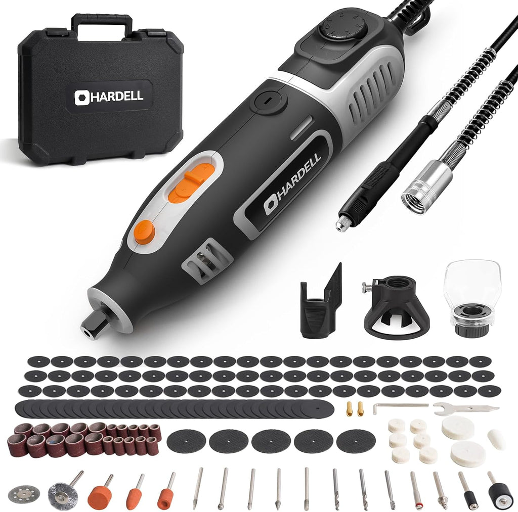 HARDELL Mini Cordless Rotary Tool, 4V Rotary Tool 5 Speed Display with Type-C Charging, Power Rotary Tool Kit with 69 Accessories for Sanding, Grinding, Engraving, Polishing, Drilling, Cutting, DIY