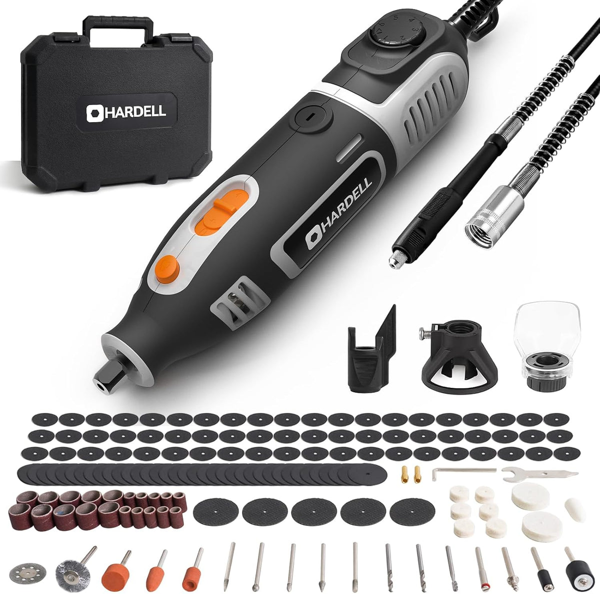 HARDELL Mini Cordless Rotary Tool, 4V Rotary Tool 5 Speed Display with Type-C Charging, Power Rotary Tool Kit with 69 Accessories for Sanding, Grinding, Engraving, Polishing, Drilling, Cutting, DIY