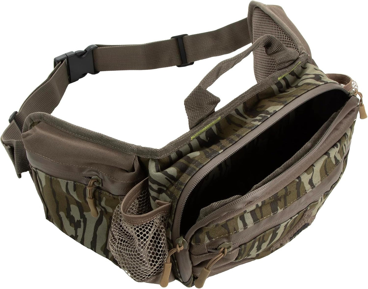 North Mountain Gear Camouflage Fanny Pack - Lightweight & Waterproof Hunting Waist Pack For Outdoor, Hiking Camping Accessories (Mossy Oak Bottomland)