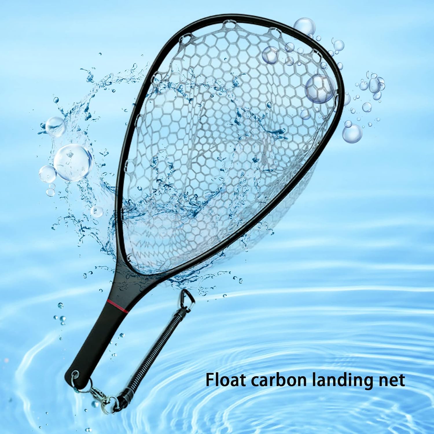 Aventik Fly Floating Fishing Net Carbon Fiber Landing Trout Net Light Weight Clear Rubber Ghost Net Catch & Release