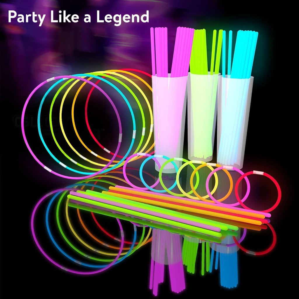 Glow Fever Glowsticks Bulk 1200pcs Party Pack includes 600 8" Glow Sticks and 600 connectors, Bracelets and Necklaces, DIY Costume , Light Sticks, for Concert, Wedding and Birthday, Multicolor