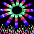 wellent 200 PCS LED Foam Glow Sticks Bulk, Glow in the Dark Party Supplies with 3 Modes Colorful Flashing, Neon Party Favors for Birthday, Wedding, Carnival, Concert, New Year