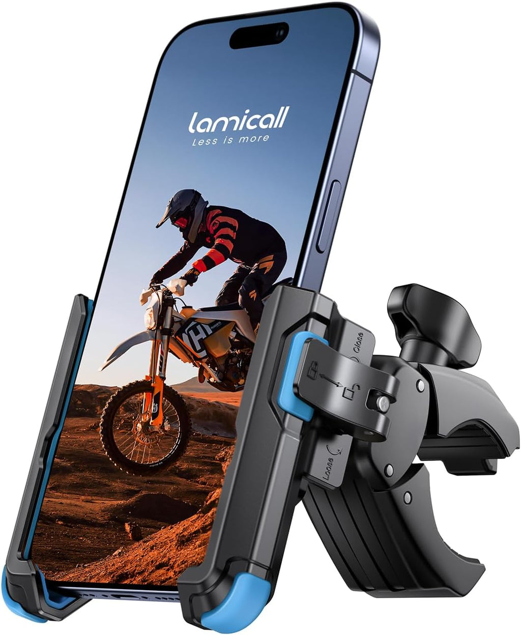 Lamicall Motorcycle Bike Phone Mount, 1s Quick Release Bike Phone Holder