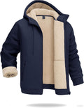 Boladeci Men's Sherpa Fleece Lined Hoodie Zip Up Heavyweight Winter Jacket
