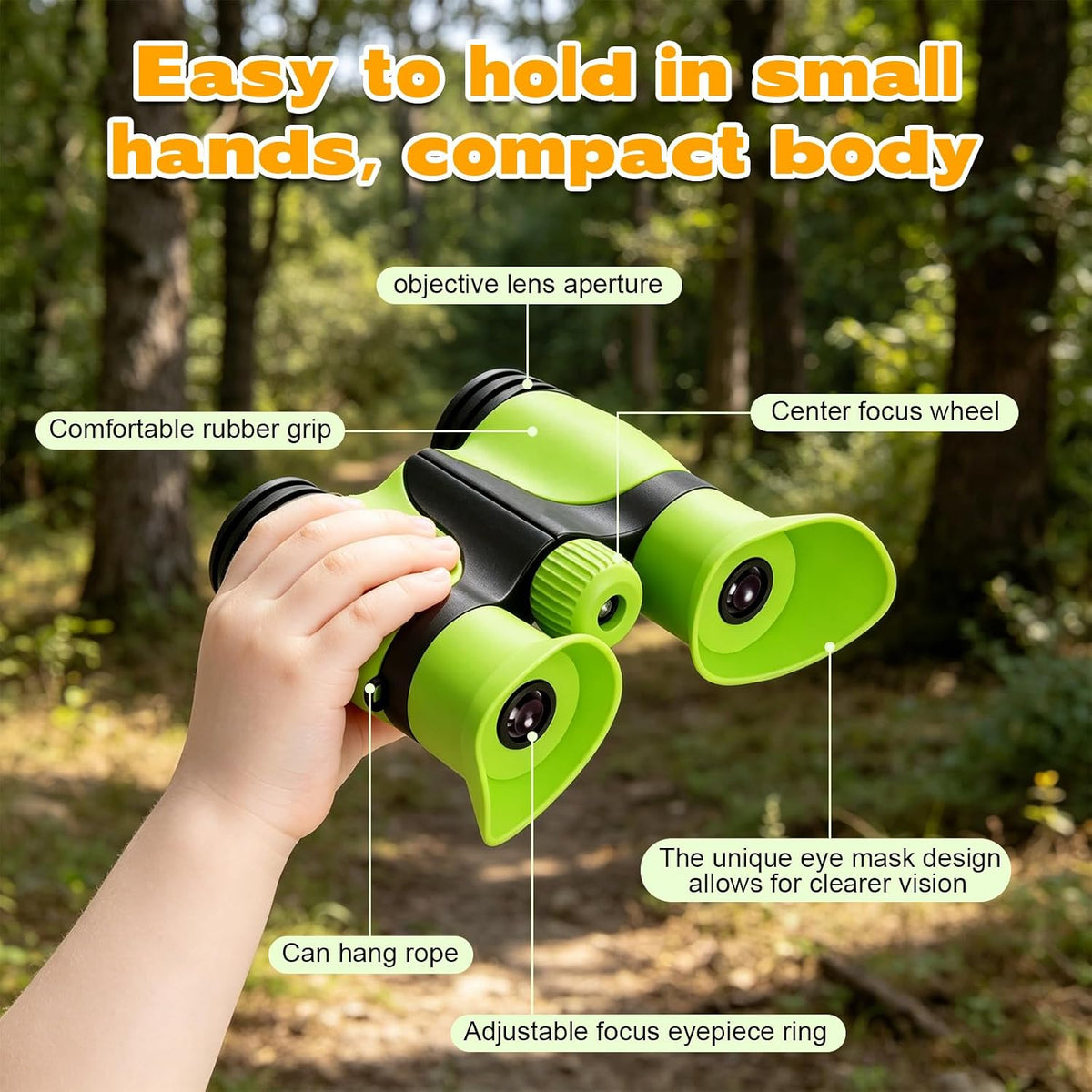 Kids Binoculars 8x21 for Girls/Boy, Shockproof Compact Binoculars with Soft Eye Protection, High Resolution Optics, Lightweight Toy for Bird Watching, Camping, Hiking, Ideal Gift for Ages 3-12 (Pink)