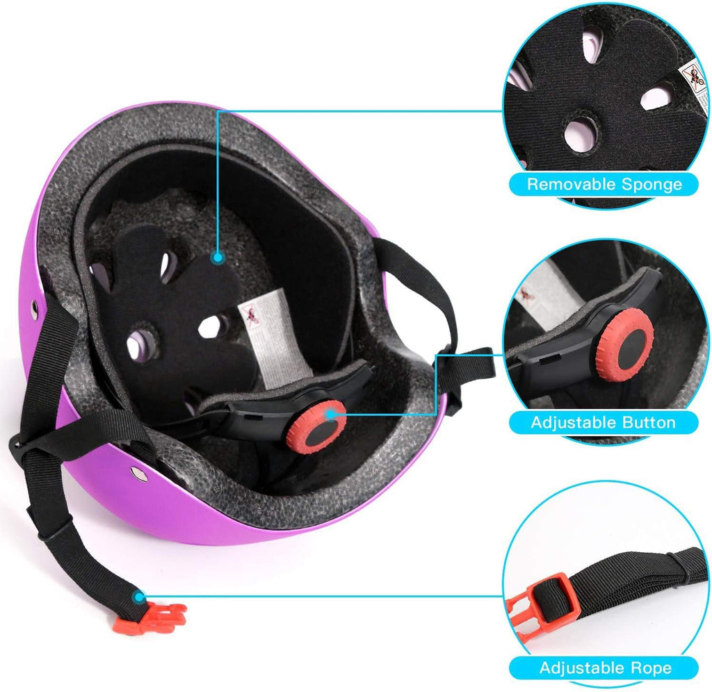 Adjustable Helmet for Ages 5-16 Kids Toddler Boys Girls Youth,Protective Gear with Elbow Knee Wrist Pads for Multi-Sports Skateboarding Bike Riding Scooter Inline skatings Longboard Roller Skate