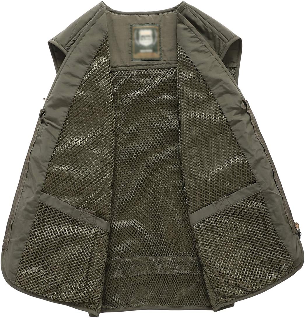 Hbufnha Outdoor Fishing Hunting Vest Multi Pockets Work Cargo Jacket