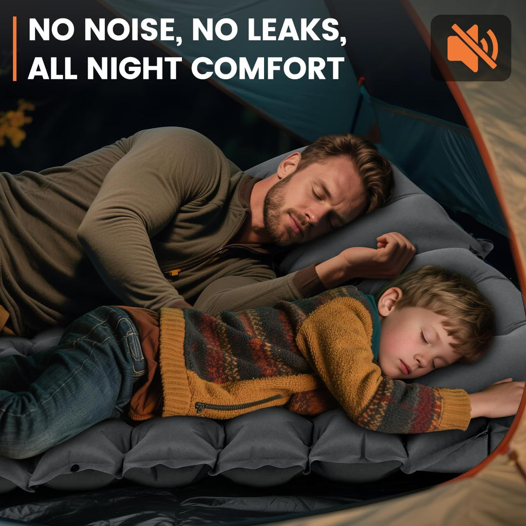 4 Inch 1.9 lb Backpacking Sleeping Pad with Fast Foot Pump