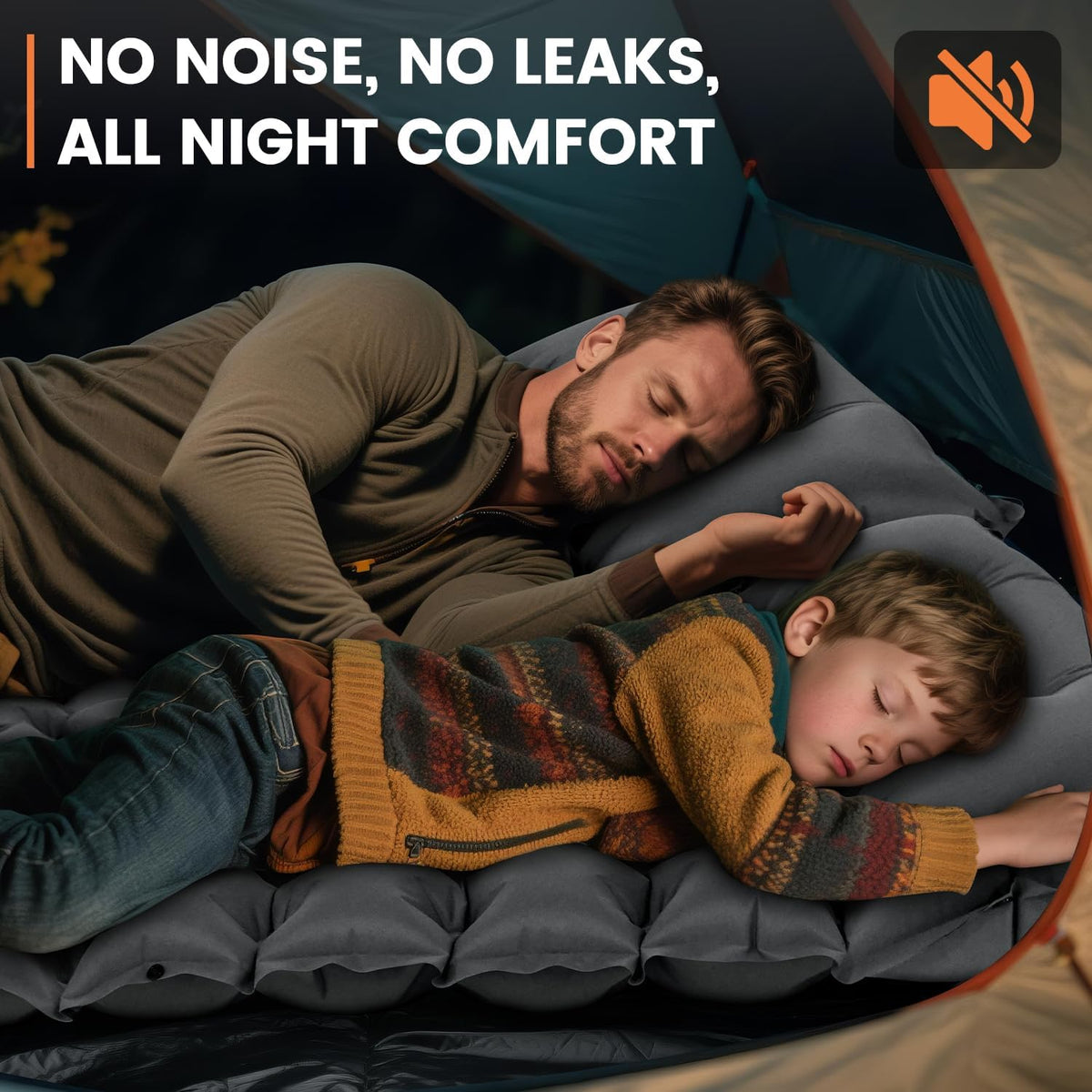 4 Inch 1.9 lb Backpacking Sleeping Pad with Fast Foot Pump
