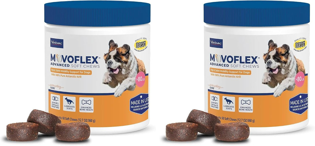MOVOFLEX Advanced Soft Chews Hip and Joint Support Supplement for Large Dogs - 120 Count by Virbac