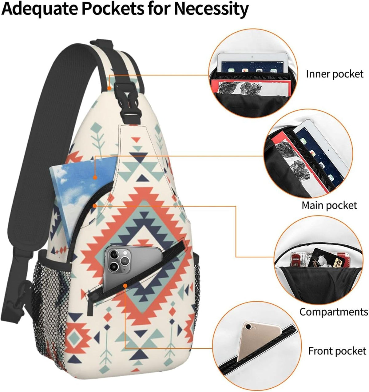 Sling Backpack Unisex Crossbody Chest Bag Shoulder Chest Bag For Women Men Hiking Travel