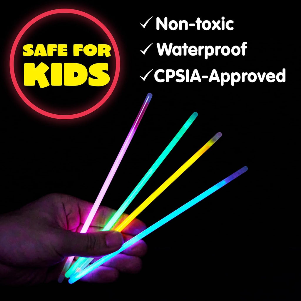 JOYIN 1000 Pcs 8" Glow sticks Bulk Party Favors Pack, Neon Glow in the Dark Party Supplies, Light Up Necklaces and Bracelets with Connectors, Easter, Football, Birthday Decorations
