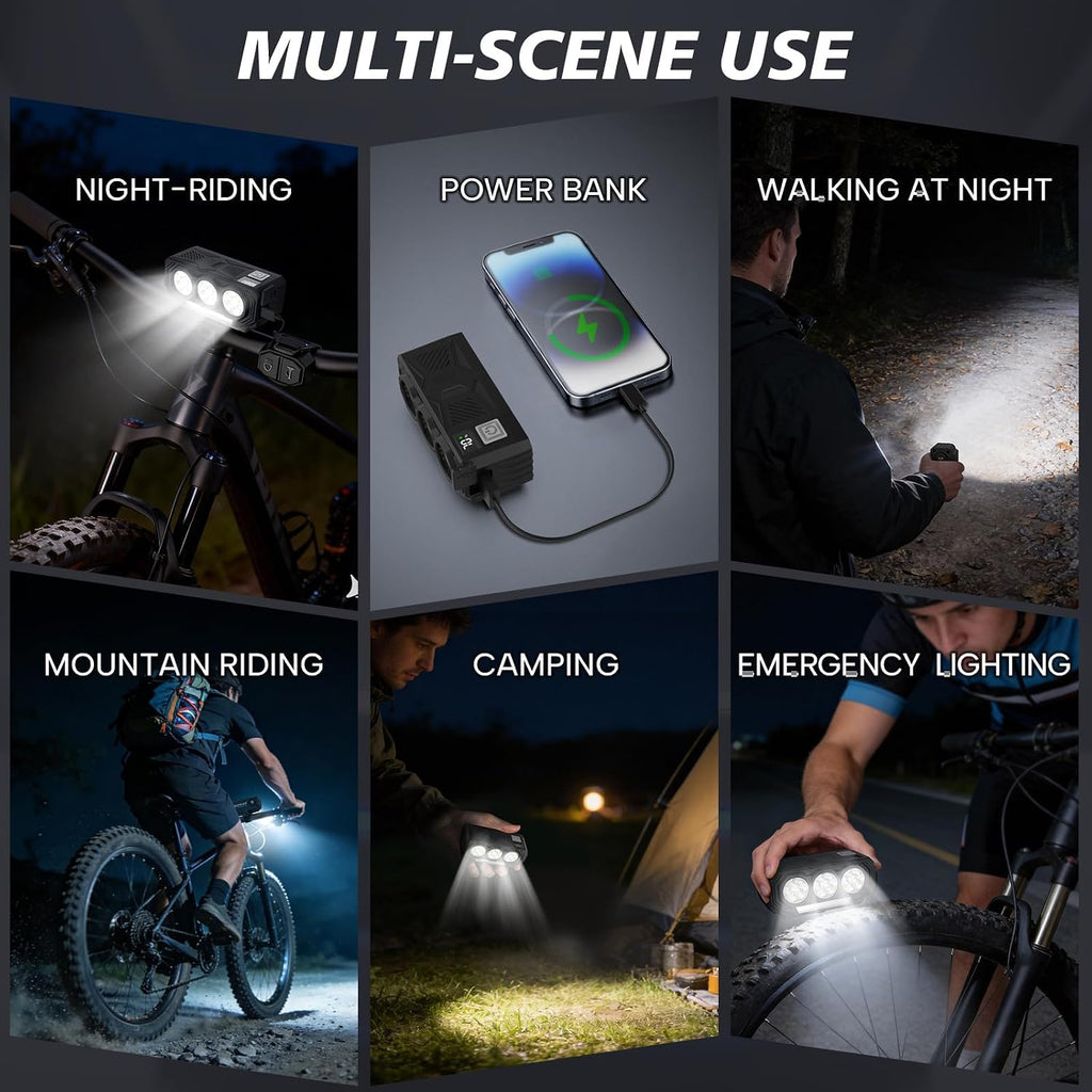 BUCKLOS 21 LED Super Bright Bike Lights for Night Riding, USB Rechargeable