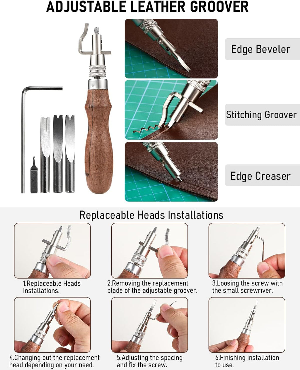 Nicpro 85PCS Leather Tooling Beginner Kit with Custom Storage Bag