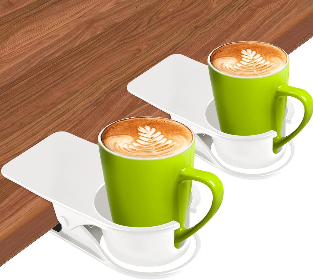 2PCS Clip on Drink Holder for Beach Chair, Desk Cup Holder with Groove