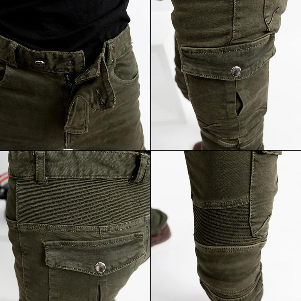 LOMENG Motorcycle Riding Pants Women with CE Level 2 Removable Armor