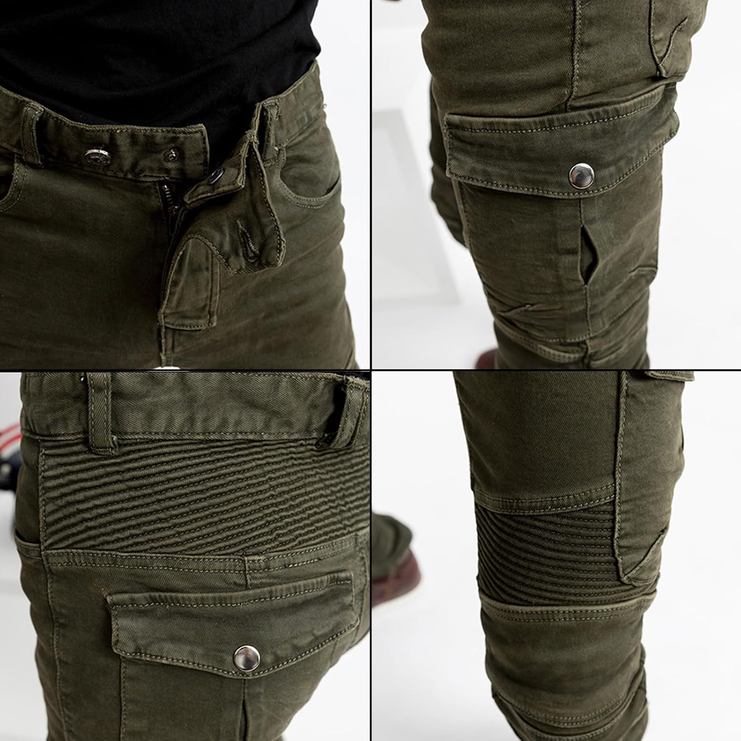LOMENG Motorcycle Riding Pants Women with CE Level 2 Removable Armor
