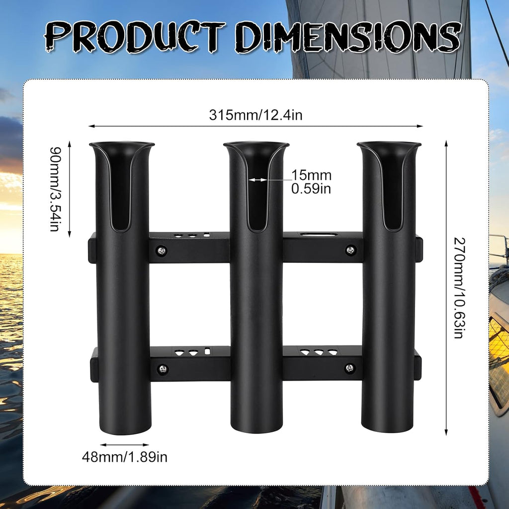 Shappy Fishing Rod Holders Wall Mounted Rack for Boat Garage, Black
