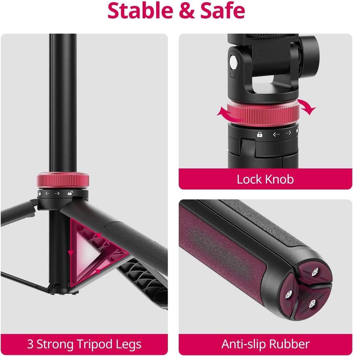 80'' Osmo-Mobile Floor Tripod-Stand Holder for DJI Osmo Mobile 8 SE 7P 7 6 5 4 / Osmo-Pocket 4 3 2 1 / Osmo Action 6 5 pro 4 3 2 1