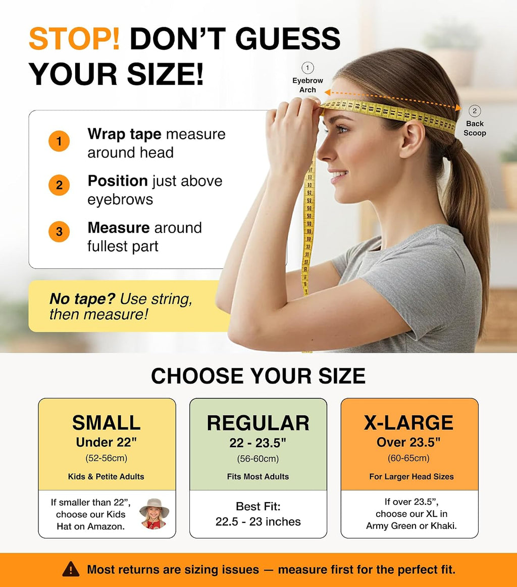 GearTOP Safari Hat for Men Sun Hats for Women UV Protection UPF 50+ Fishing, Gardening, Hiking Hat (22-23 1/2")