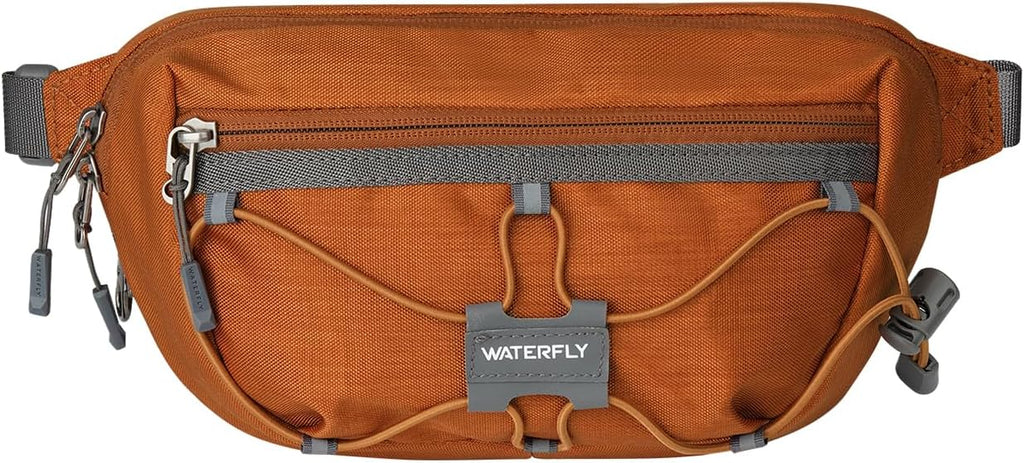 WATERFLY Small Fanny Pack RFID Blocking Travel Hiking Crossbody Waist Bag